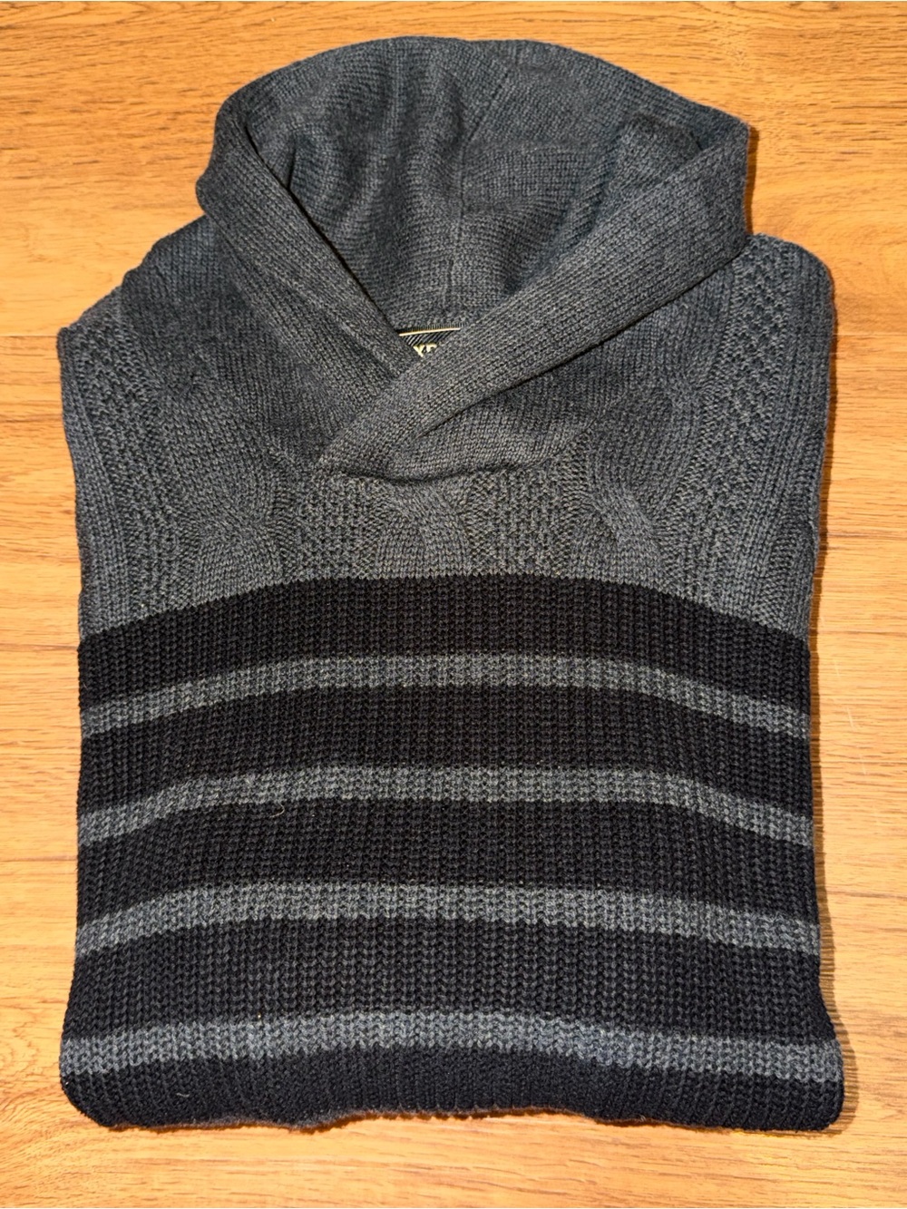 Express Men's Turtleneck Knit Sweater in Charcoal Gray and Black